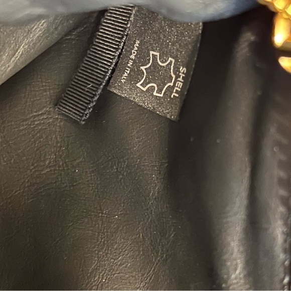 Giuseppe Zanotti patent leather Clutch wristlet, indigo blue, gold tone hardware - Picture 9 of 15